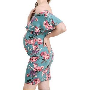 Maternity Off Shoulder floral Dress